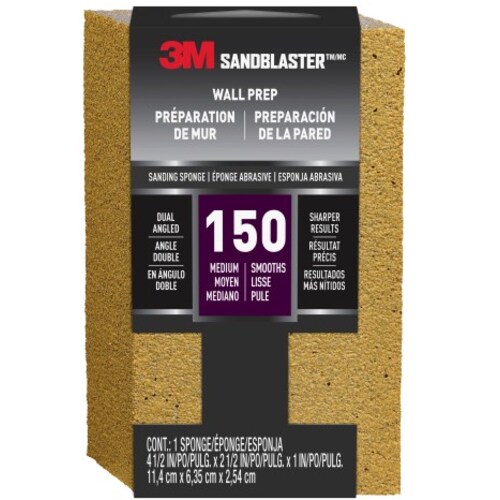 ‎3M SandBlaster EDGE DETAILING Sanding Sponge 9562 150 grit 4-1/2″ × 2-1/2 × 1″