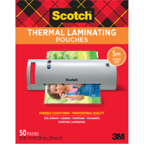 ‎Scotch Thermal Pouches 5 mil TP5854-50 8.9″ × 11.4″ (228 mm × 291 mm)