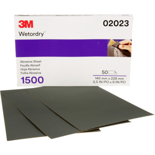 3M Wetordry Abrasive Sheet 401Q 02023 1500 5 1/2″ × 9″ 50
sheets per carton 5 cartons per case