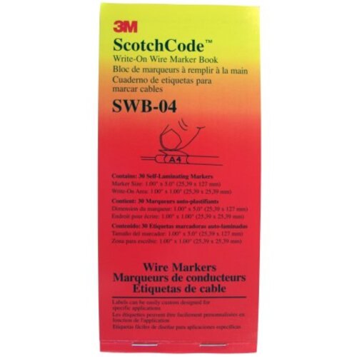 ‎3M ScotchCode Write-On Wire Marker Book SWB-04 1″ × 5″